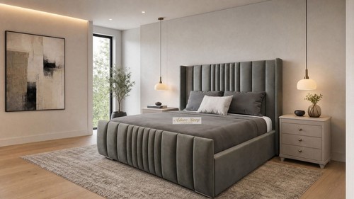 Winged lined panel headboard - panel,