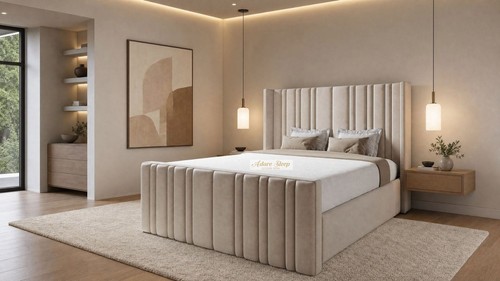 Luxury winged lined headboard - winged,
