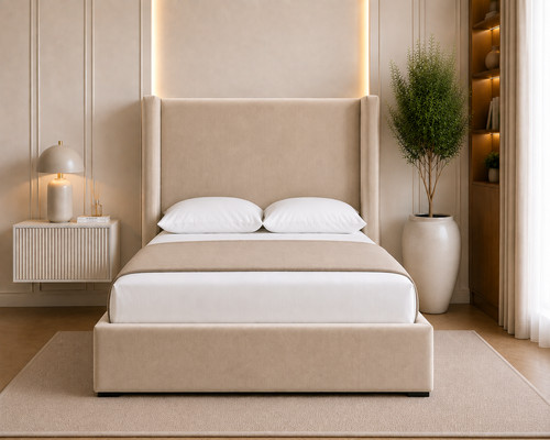 Luxury upholstered bed - upholstered, frame