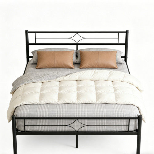4ft6 small double - metal, bed