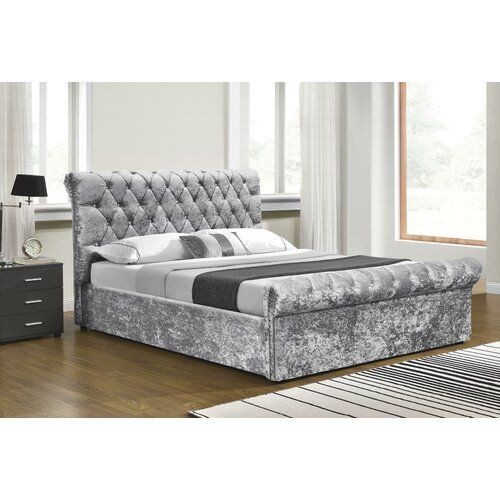 Chesterfield sleigh bed frame - bed,