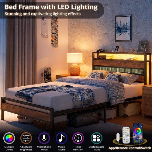 Small double bed - small, frame