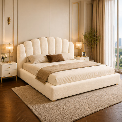 Teddy fabric bed - teddy, frame