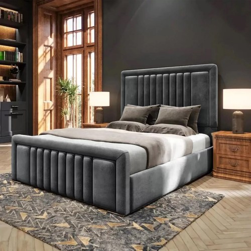 Velvet ottoman storage bed - ottoman,
