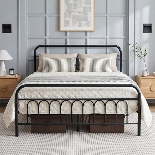 Elegant black small double bed - elegant,