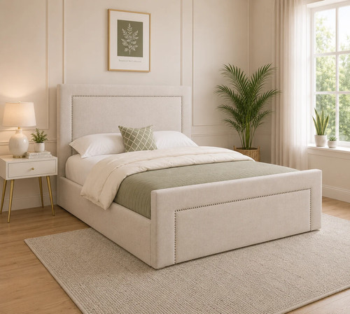 Luxury plain upholstered bed - luxury,