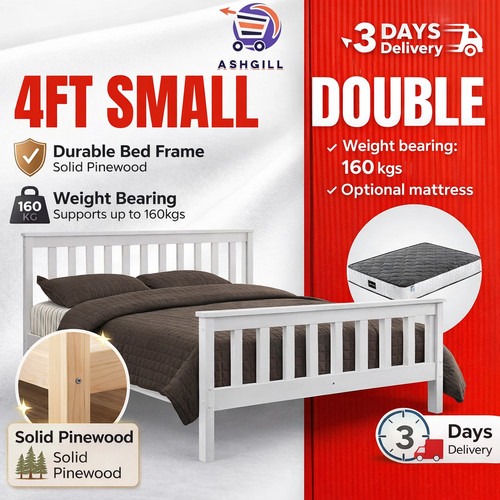4ft small double - double, white