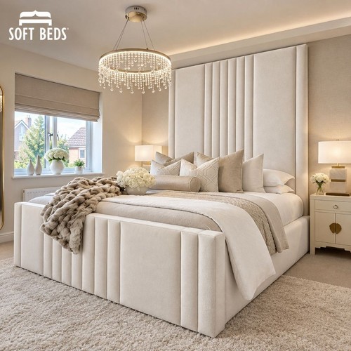 Lined panel bed frame - lined,