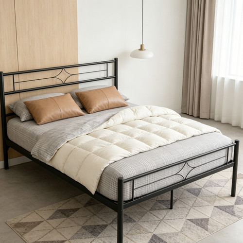 4ft6 small double metal bed - small,
