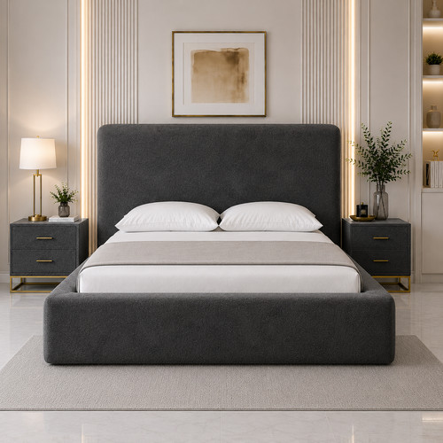 Upholstered bed frame plush - bed,