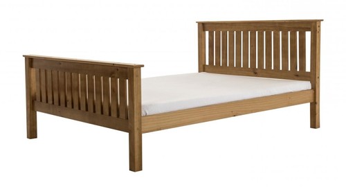 Wooden pine bed slatted - wooden,