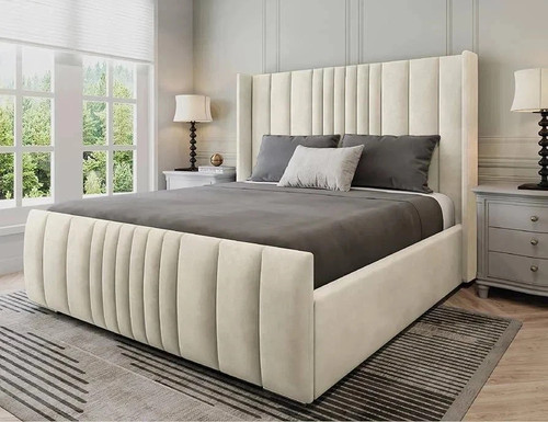 Bed frame winged upholstered - bed,