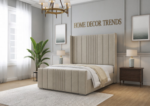 Panel winged bed frame - bed, ottoman
