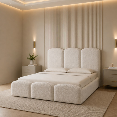 Modern teddy boucle bed frame - modern,