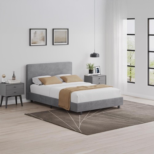 Grey small double bed frame - double,