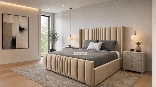 Winged lined panel headboard - panel,