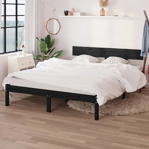 Bed frame black solid - bed,