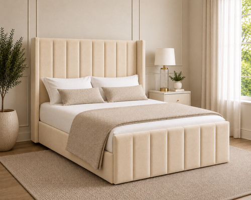 Luxury wingback bed - bed, frame