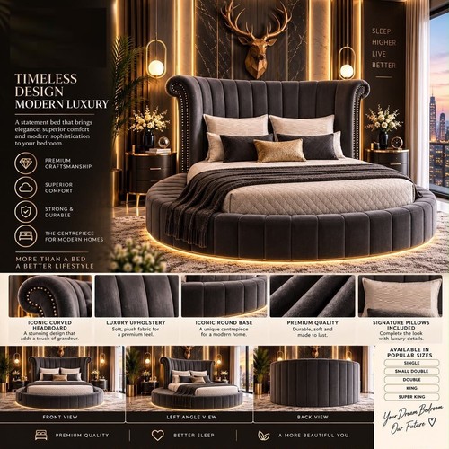 Luxury round upholstered - luxury, bed